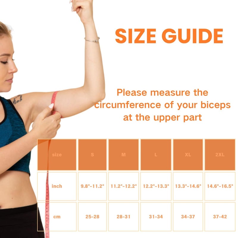 CUAPVPA Bicep Compression Sleeve 1 Pair,Upper Arm Compression Sleeve,Bicep Tendonitis Brace Triceps Brace for Pain Relief,Arm Support fit for Men Women - Image 2